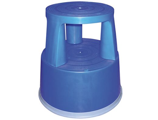 Taburete Q-Connect Ruedas Retractiles Tres Ruedas -Dos Niveles Azul