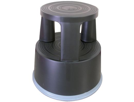 Taburete Q-Connect Ruedas Retractiles Tres Ruedas -Dos Niveles Negro