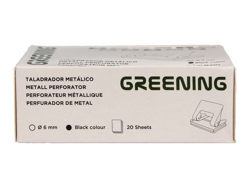 Taladrador greening metalico negro capacidad 20 hojas