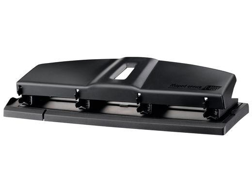 Taladrador Maped Essentials Metal 4 Taladros Capacidad 12 Hojas Color Negro