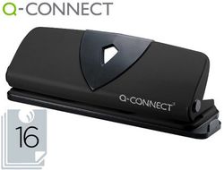 Taladrador Q-Connect Kf01238 Negro -4 Taladros -Abertura 1,6 mm -Capacidad 16 Hojas