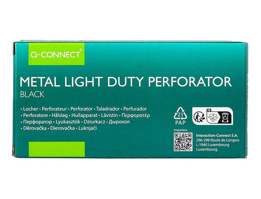 Taladrador q-connect kf14214 negro abertura 1 mm capacidad 10 hojas