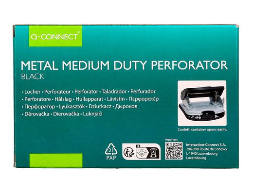 Taladrador q-connect kf14217 negro abertura 2 mm capacidad 20 hojas