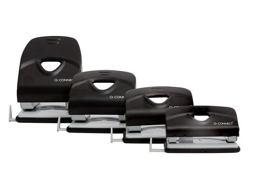 Taladrador q-connect kf14221 2 taladros color negro abertura 3,5 mm capacidad 40 hojas