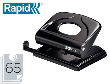 Taladrador rapid fmc20 metalico color negro capacidad 20 hojas