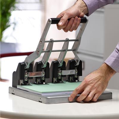 Taladradora Rexel HD4150 4 agujeros plata/negra