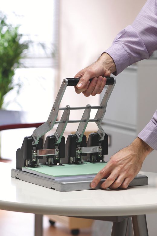 Taladradora Rexel HD4150 4 agujeros plata/negra