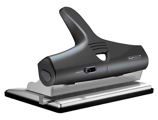 Taladror rapesco alu 95 negro ajustable 2, 3 y 4 taladros capacidad 32 hojas