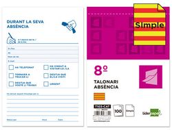 Talonario Liderpapel Ausentes 8º Original T103 Texto en Catalan