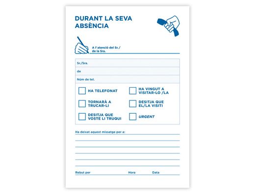 Talonario Liderpapel Ausentes 8º Original T103 Texto en Catalan