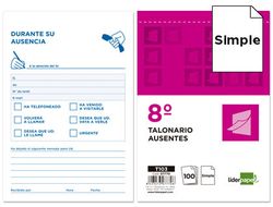 Talonario Liderpapel Ausentes Octavo 103