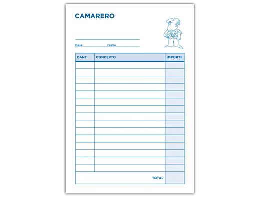 Talonario Liderpapel Camarero 8º Original y 2 Copias T302