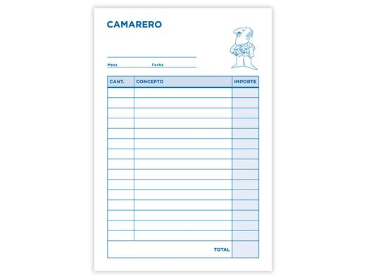 Talonario Liderpapel Camarero 8º Original y Copia T202