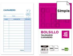 Talonario Liderpapel Camarero Bolsillo Original T150
