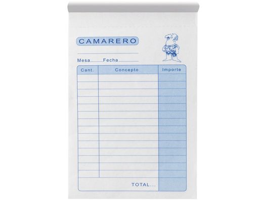 Talonario Liderpapel Camarero Bolsillo Original T150