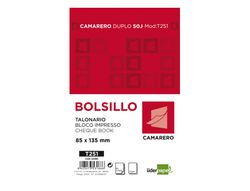 Talonario liderpapel camarero bolsillo original y copia t251 zig zag