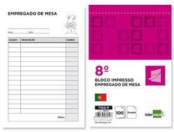 Talonario liderpapel camarero octavo -sin iva- 102 -texto en portugues