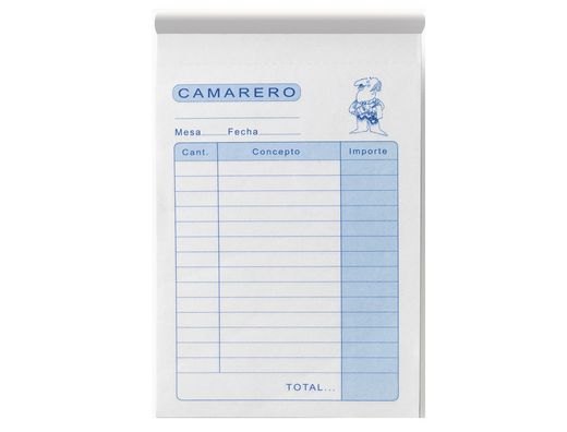 Talonario Liderpapel Camarero Octavo -Sin Iva- 102