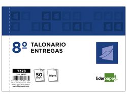 Talonario Liderpapel Entregas 8º Original y 2 Copias T328 Apaisado