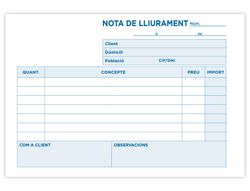 Talonario Liderpapel Entregas 8º Original y Copia T228 Apaisado Texto en Catalan