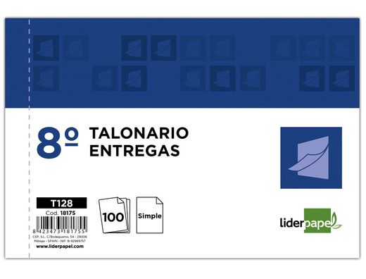 Talonario Liderpapel Entregas 8º Original y Copia T228 Apaisado