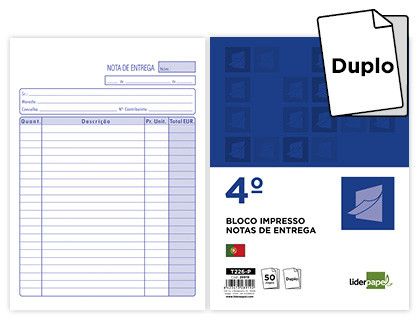 Talonario liderpapel entregas cuarto 226 duplicado -texto en portugues