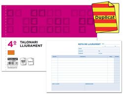 Talonario Liderpapel Entregas Cuarto Original y Copia T229 Apaisado Texto en Catalan