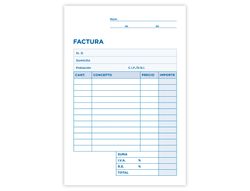 Talonario Liderpapel Facturas 8º Original y 2 Copias T300 con I.V.A.