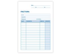 Talonario Liderpapel Facturas 8º Original y 2 Copias T301 Sin I.V.A.