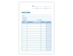 Talonario Liderpapel Facturas 8º Original y Copia T201 Sin I.V.A.