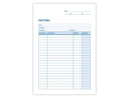Talonario Liderpapel Facturas Cuarto Original y Copia T217 Sin I.V.A.