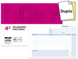 Talonario Liderpapel Facturas Cuarto Original y Copia T218 Apaisado con I.V.A.