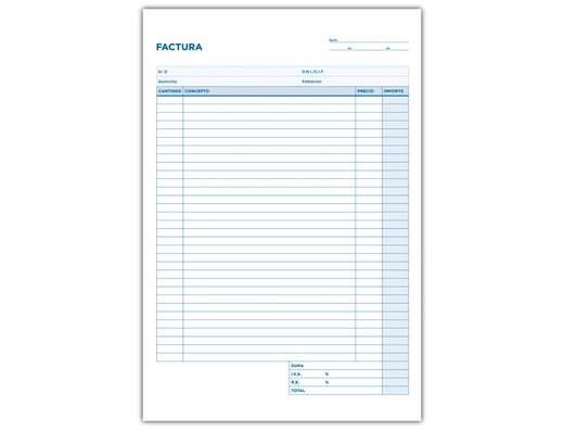 Talonario Liderpapel Facturas Folio Original y Copia T223 con I.V.A.