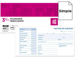 Talonario Liderpapel Inquili- Nato Tres Del Folio 107 -Con Condiciones