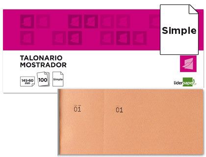Talonario Liderpapel Mostrador 60X145 mm Tl04 Naranja con Matriz