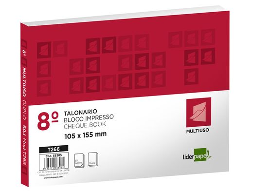 Talonario Liderpapel Multiuso Octavo Duplicado Apaisado