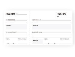 Talonario Liderpapel Recibos Tres en Folio Apaisado.Con matriz. Original