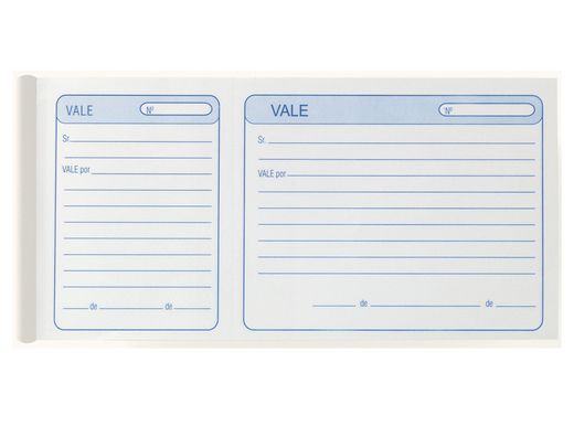 Talonario Liderpapel Vales Tres en Folio 104