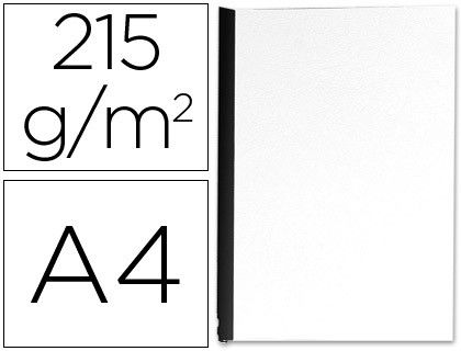 Tapa de encuadernacion q-connect carton din a4 blanco brillante 215 gr caja de 100 unidades