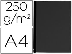 Tapa de encuadernacion q-connect carton din a4 negro simil piel 250 gr caja de 100 unidades
