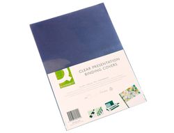 Tapa de encuadernacion q-connect pvc din a4 incolora 250 mc caja de 100 unidades