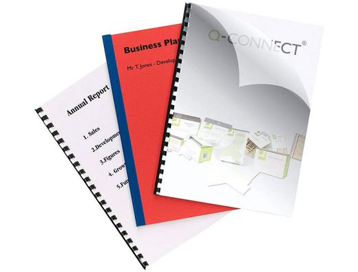 Tapa de encuadernacion q-connect pvc din a4 incolora 250 mc caja de 100 unidades