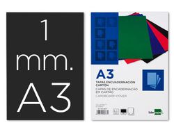 Tapa Encuadernacion Liderpapel Carton A3 1Mm Negra Paquete de 50 Unidades