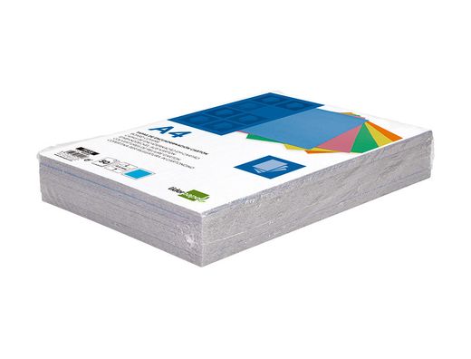 Tapa encuadernacion liderpapel carton a4 0,9mm azul fluor paquete de 50 unidades