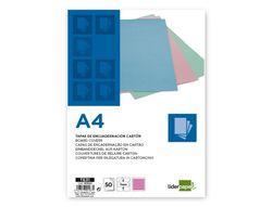 Tapa encuadernacion liderpapel carton a4 1 mm rosa paquete de 50 unidades