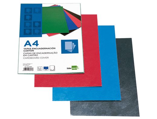 Tapa Encuadernacion Liderpapel Carton A4 1Mm Azul Paquete de 50 Unidades