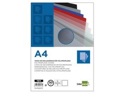 Tapa Encuadernacion Liderpapel Polipropileno A4 0.5Mm Negra Paquete de 100 Unidades