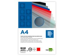 Tapa encuadernacion liderpapel polipropileno a4 0.5mm rojo paquete de 100 unidades