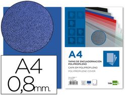 Tapa Encuadernacion Liderpapel Polipropileno A4 0.8Mm Azul Paquete de 50 Unidades