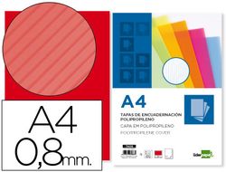 Tapa Encuadernacion Liderpapel Polipropileno Ondulado A4 0.8 mm Rojo Paquete de 50 Unidades